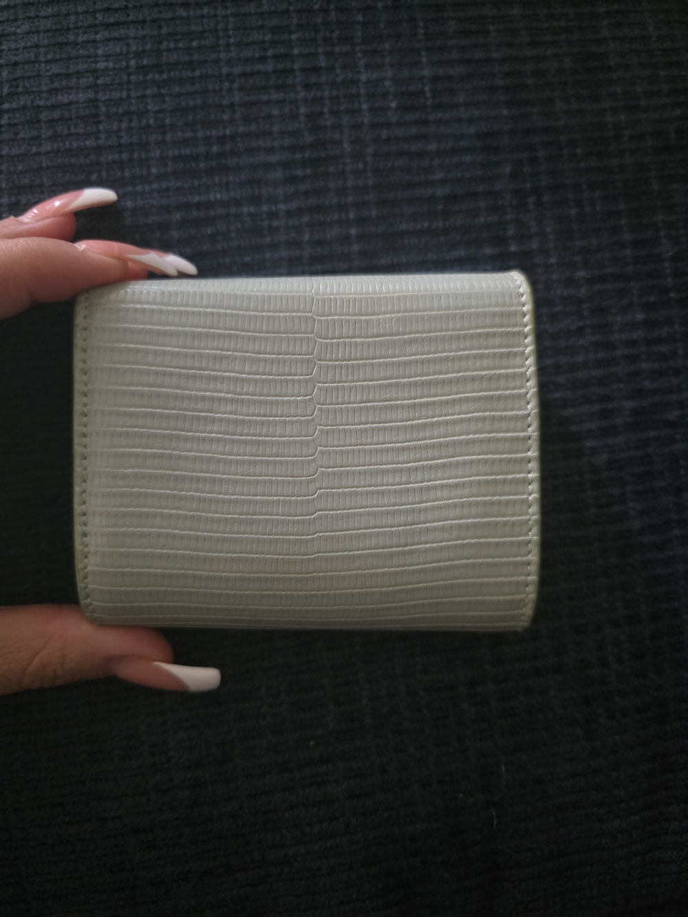 Celine Triomphe Embossed Croc Wallet in Light Green - Picture 16 of 16